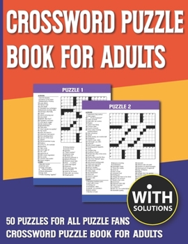 Paperback Crossword Puzzle Book For Adults: Brain Sharper Game For Adults Seniors And Mums With Solution [Large Print] Book