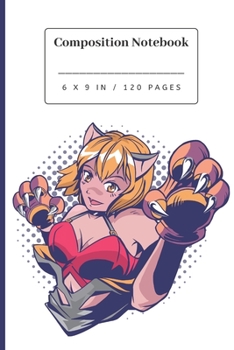 Paperback Composition Notebook: Anime Cat Girl College Ruled Notebook Book