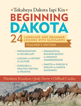 Paperback Beginning Dakota/Tokaheya Dakota Iapi Kin: Teacher's Edition: 24 Language and Grammar Lessons with Glossaries Book