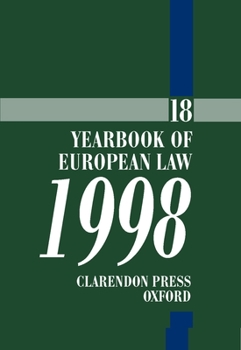 Hardcover Yearbook of European Law: Volume 18: 1998 Book
