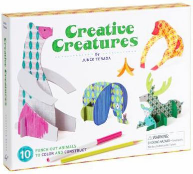 Paperback Creative Creatures: 10 Punch-Out Animals to Color and Construct [With 10 Envelopes] Book