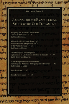 Paperback Journal for the Evangelical Study of the Old Testament, 4.1 Book
