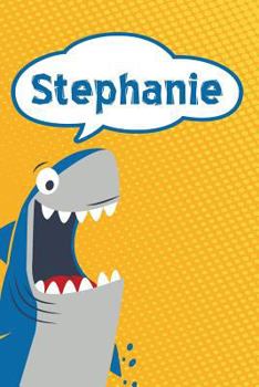 Paperback Stephanie: Personalized Shark Isometric Dot Paper Notebook for Kids 120 Pages 6x9 Book