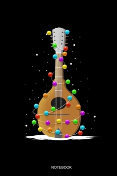 Paperback Notebook: Weekly Planner 2020 6x9 - Mandolin Christmas Notebook I Bluegrass Guitar Instrumen Christmas Tree Gift Book