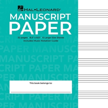 Spiral-bound Wide Staff Wirebound Manuscript Paper Aqua Cover Spiral Music Notebook 6 Staves Per Page with Notation Guide Book