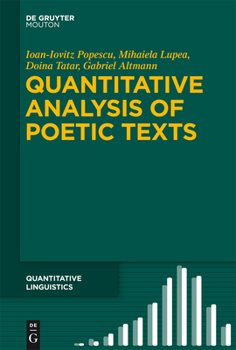 Hardcover Quantitative Analysis of Poetic Texts Book