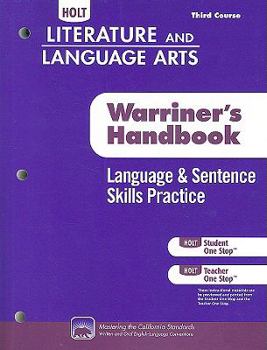 Paperback Holt Literature & Language Arts Warriner's Handbook: Language and Sentence Skills Practice Grade 9 Third Course Book