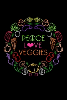 Peace Love Veggies: Lined A5 Notebook for Chemistry Journal