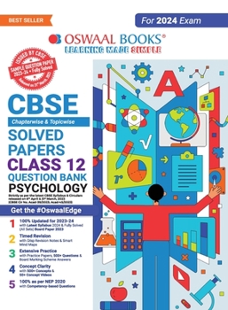 Paperback Oswaal CBSE Chapterwise Solved Papers 2023-2014 Psychology Class 12th (2024 Exam) Book
