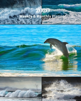 Paperback 2020 Weekly and Monthly Planner: Waves Collage - Monthly Calendar with U.S./UK/ Canadian/Christian/Jewish/Muslim Holidays- Calendar in Review/Notes 8 Book