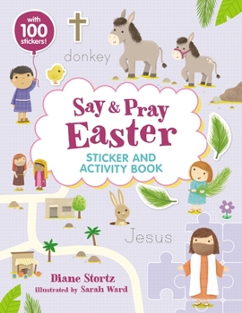 Paperback Say and Pray Bible Easter Sticker and Activity Book