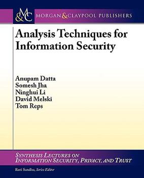 Paperback Analysis Techniques for Information Security Book