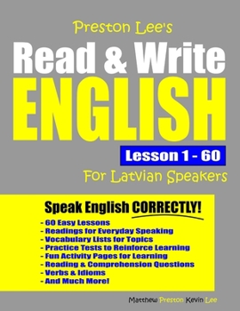 Paperback Preston Lee's Read & Write English Lesson 1 - 60 For Latvian Speakers Book