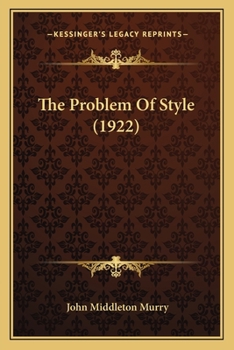 Paperback The Problem Of Style (1922) Book