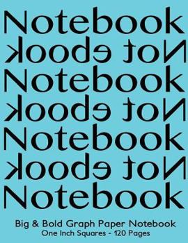 Paperback Big & Bold Low Vision Graph Paper Notebook One Inch Squares - 120 Pages: 8.5"x11" Notebook Not Ebook, black on turquoise cover, Bold 5pt distinct, thi Book