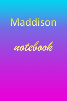 Paperback Maddison: Blank Notebook - Wide Ruled Lined Paper Notepad - Writing Pad Practice Journal - Custom Personalized First Name Initia Book