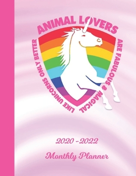 Paperback Monthly Planner: Animal Lovers Pink 2 Year Organizer with Note Pages (24 Months) - Jan 2020 - Dec 2021 - Month Planning - Appointment C Book