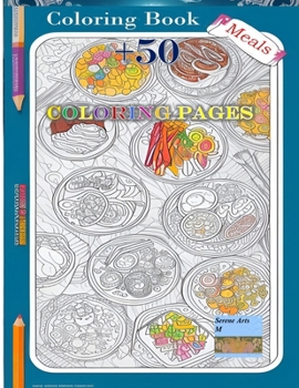 Paperback Coloring Book Meals +50 Coloring Pages Book