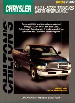 Paperback Chrysler Full-Size Trucks, 1989-96 Book