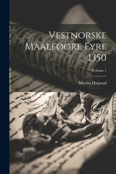 Paperback Vestnorske maalføore fyre 1350; Volume 1 [Norwegian] Book