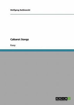 Paperback Cabaret Songs Book