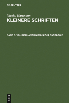 Hardcover Vom Neukantianismus Zur Ontologie [German] Book