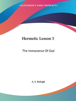 Paperback Hermetic Lesson 5: The Immanence Of God Book