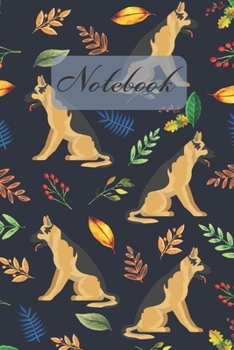 Notebook: Black And Tan German Shepherd Dog And Leaves - Diary / Notes / Track / Log / Journal , Book Gifts For Women Men Kids Teens Girls Boys 6x9" 120 Pages (Lovely Dog Notebook)