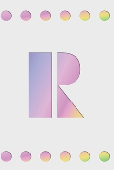R: Modern minimalist monogram journal in soft pastel gradient colors. Have the initial letter of your name beautifully displayed on a fantasy-inspired abstract background.
