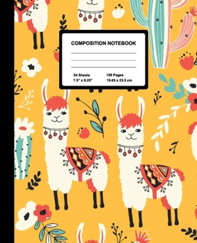 Composition Notebook: Happy Llama | Wide Ruled Paper Journal | Blank Lined Workbook for Teens Kids Students Girls, for Home School & Writing Notes