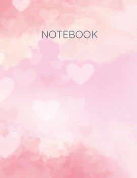 Paperback Notebook: Pink Hearts Notebook, 8.5x11, College Ruled, Large Composition Notebook in Pink Hearts Book