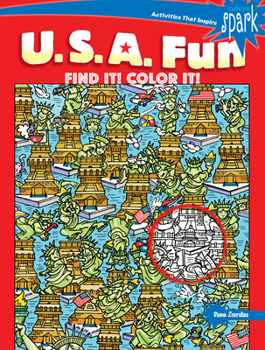 Paperback Spark U.S.A. Fun Find It! Color It! Book