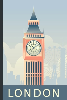 London: Travel Journal, Notebook, Diary | Vintage Postcard Style | 110 Ruled Pages