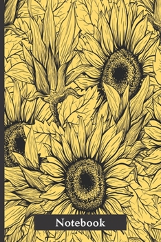 Paperback Notebook: Pretty yellow sunflower notebook journal. Sweet gift for women and girls. Book