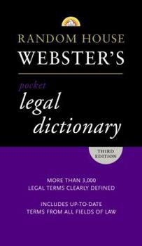 Paperback Random House Webster's Pocket Legal Dictionary Book