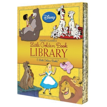 Hardcover Disney Classics Little Golden Book Library (Disney Classic): Lady and the Tramp; 101 Dalmatians; The Lion King; Alice in Wonderland; The Jungle Book