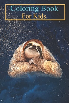 Coloring Book For Kids: Funny Tired Sloth Halloween Costume Watercolor Illustration Animal Coloring Book: For Kids Aged 3-8 (Fun Activities for Kids)