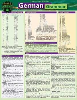 Misc. German Grammar: Quickstudy Laminated Reference Guide Book