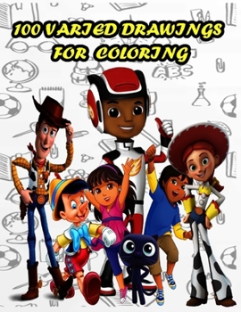 Paperback 100 Varied Drawings for Coloring: 100 white paper / size 8.5 x 11 inch Book
