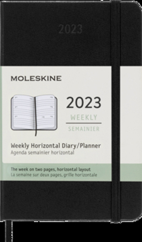 Calendar Moleskine 2023 Weekly Horizontal Planner, 12m, Pocket, Black, Hard Cover (3.5 X 5.5) Book