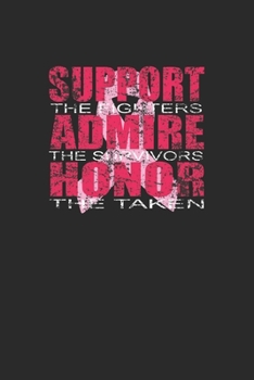 Paperback Support, Admire, Honor: Blank Lined Notebook (6" x 9" - 120 pages) Breast Cancer Awareness Themed Notebook for Daily Journal, Diary, and Gift Book