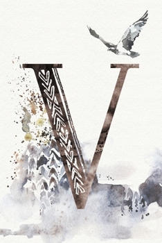 Monthly Planner with Monogram Letter V: Personalized Undated Calendar (Ethnic Design)