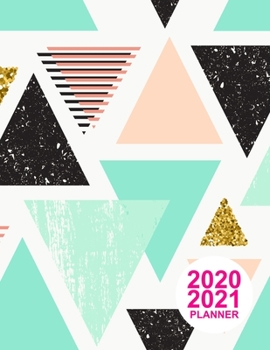 Paperback 2020 2021 Planner: Simple Colorful Design Book, 8.5" x 11" Two Year 2020-2021 Calendar Planner, Monthly Schedule Organizer (24 Months Act Book