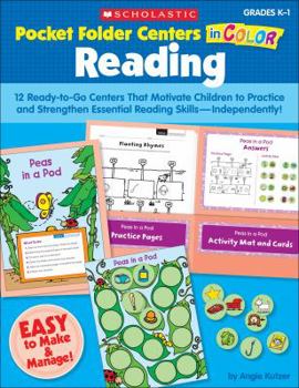 Paperback Pocket-Folder Centers in Color: Reading: 12 Ready-To-Go Centers That Motivate Children to Practice and Strengthen Essential Reading Skills--Independen Book
