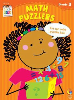 Paperback Math Puzzlers, Grade 3 [With Sticker(s)] Book