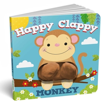 Hardcover Happy Clappy: Monkey: A Finger Puppet Board Book