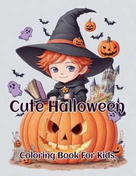 Paperback Cute Halloween Coloring Book for Kids Book