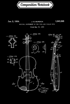 Composition Notebook: Vintage Patent Print 1932 Violin Player  Journal/Notebook Blank Lined Ruled 6x9 100 Pages