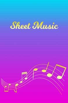 Sheet Music: Sheet Music Note Manuscript Notebook Paper | Pink Blue Gold  Personalized Letter S Initial Custom First Name Cover | Musician Composer ... Notepad Notation Guide | Compose Write Songs