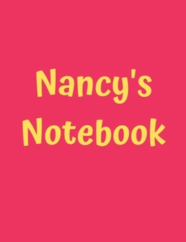 Paperback Nancy's Notebook: Pink Cover, College Ruled, 100 Sheets, 8.5" x 11" (Letter Size), White Paper Book